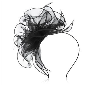 Black Fascinator Headband Hat Wedding Formal